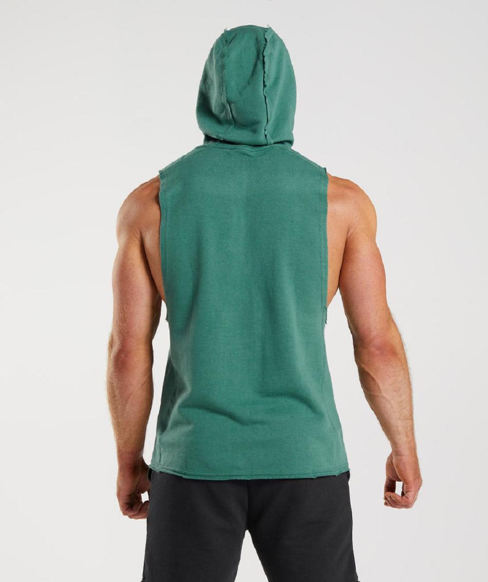 Sudadera Con Capucha Gymshark Legacy Drop Arm Hombre Verde | CO 3641GSO